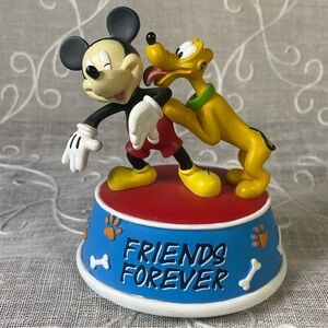 Disney Mickey Mouse and Pluto Friends Forever InspEARations Mini Musical Statue